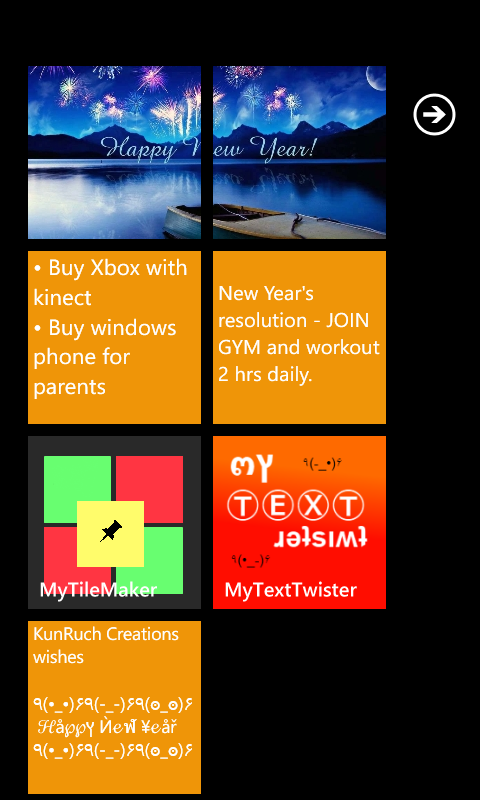 New Year 2012 with MyTileMaker on Windows Phone